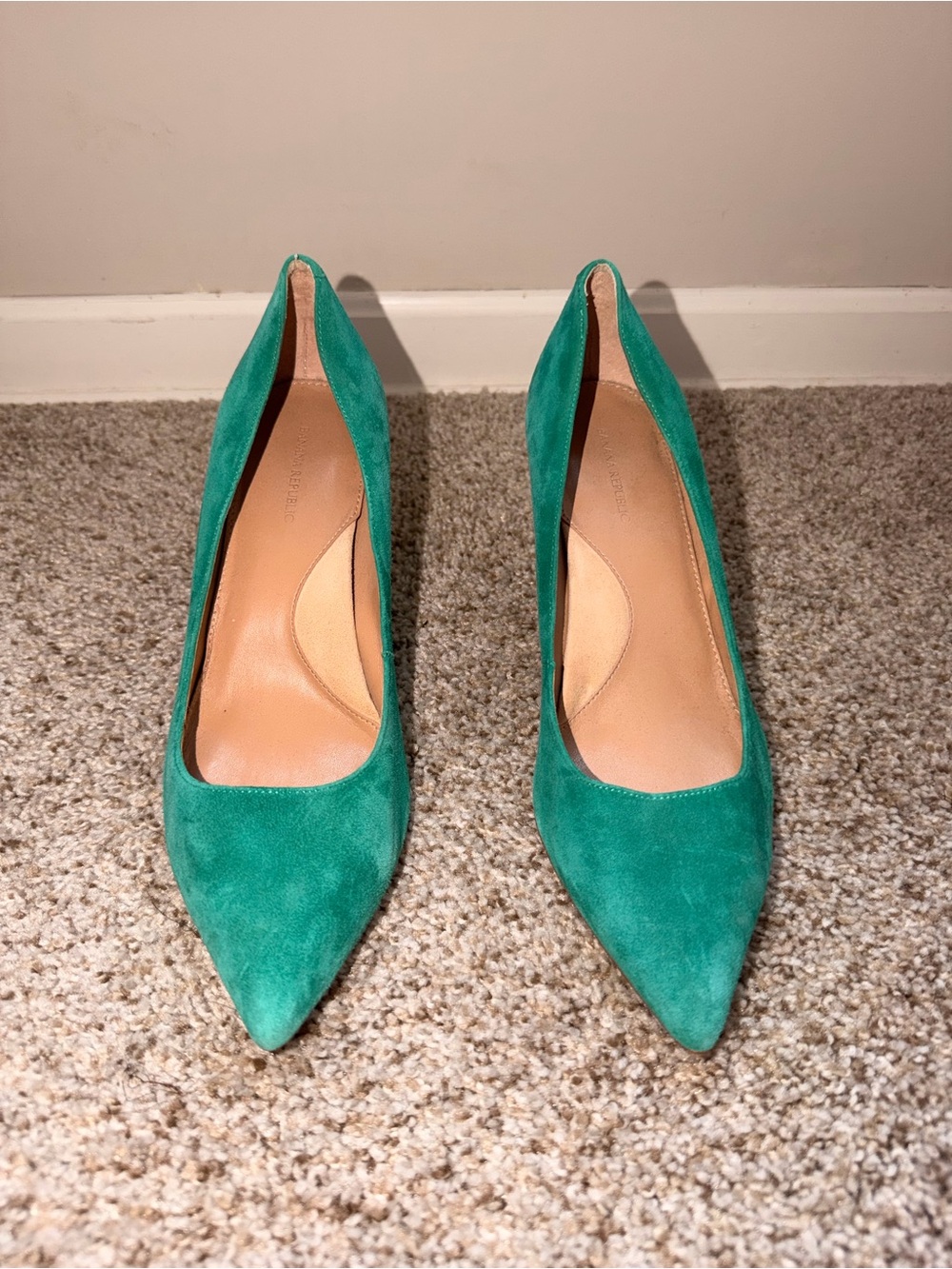 Teal Women's Pointed-Toe Suede Pumps